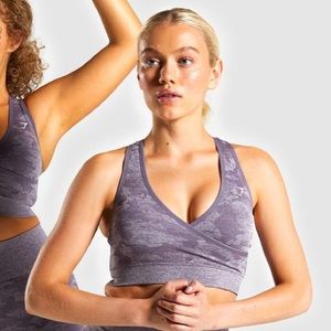 GYMSHARK Camo Seamless Sports Bra